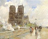 Childe Hassam Famous Paintings - Notre Dame Cathedral Paris